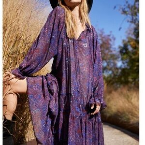 Free People Feeling Groovy Purple Maxi Dress Size medium